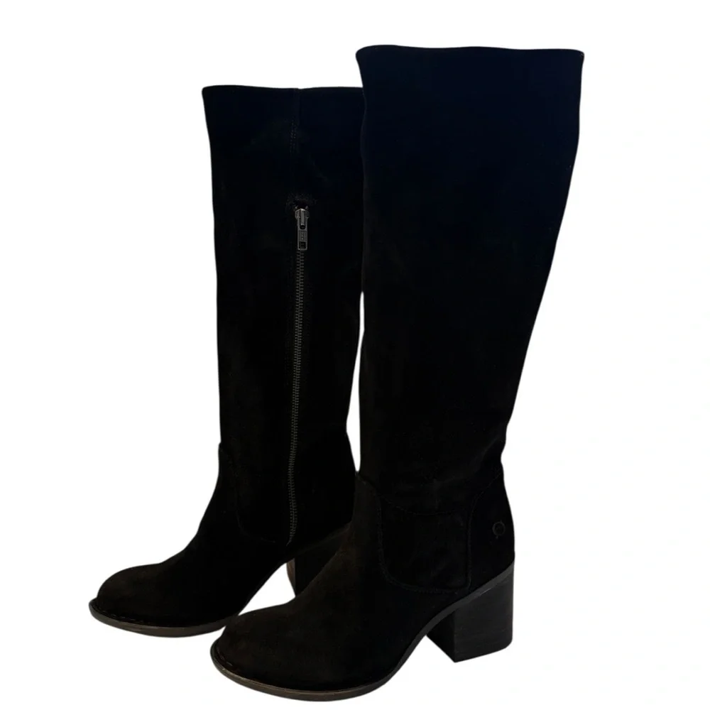 NWT Born Black black suede Thea Knee Boots